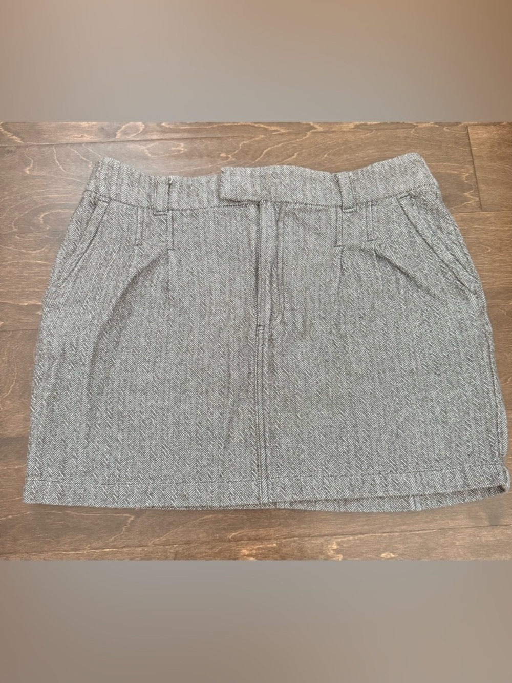 Free People Pop Preppy Mini Skirt - Herringbone Grey